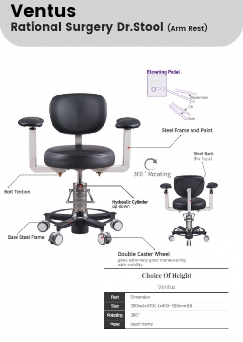 ドクタースツール病院の椅子医師の椅子実験室の椅子美容室の椅子Ventus